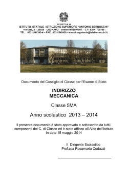 Documento del Consiglio di Classe 5MA