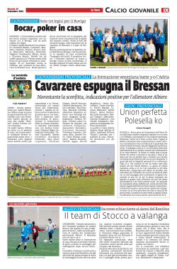 Calcio Giovanile Cavarzere espugna il Bressan