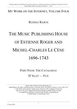 the music publishing house of estienne roger and michel