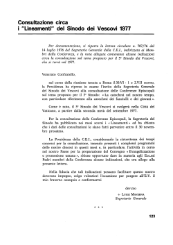 del Sinodo dei Vescovi 1977 - Chiesa Cattolica Italiana