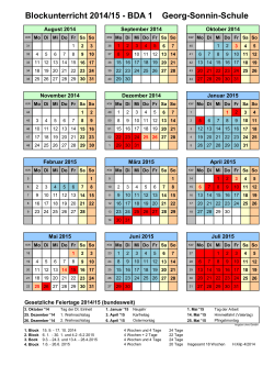 Schulkalender 2014/2015 - Georg-Sonnin