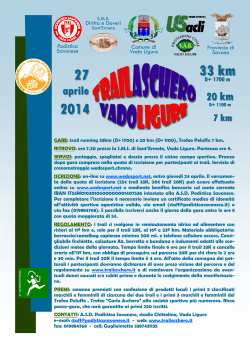 27 2014 33 km - Podistica Savonese