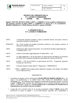 decreto del dirigente della pf lavoro e formazione