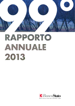 Il rapporto annuale 2013 - Banca dello Stato del Cantone Ticino