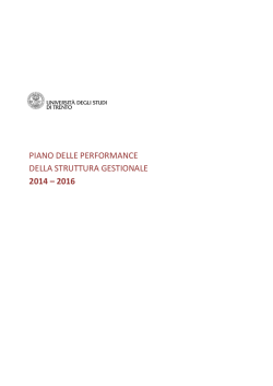 Piano delle performance 2014-2016 - Università degli Studi di Trento