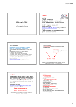 Informazioni/Programma corso - Dipartimento di Scienze Chimiche
