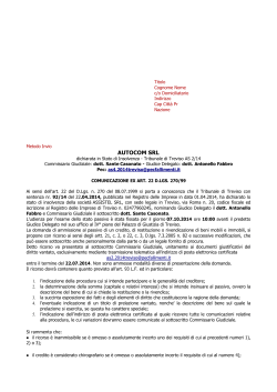 Comunicazione ex art. 22 dlgs 270-99