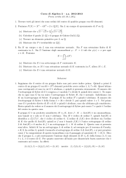 Corso di Algebra 2 – a.a. 2012-2013 Prova scritta del 28.1.2014 1