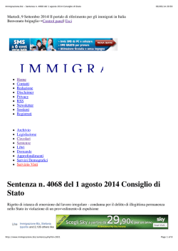 Immigrazione.biz - Sentenza n. 4068 del 1 agosto