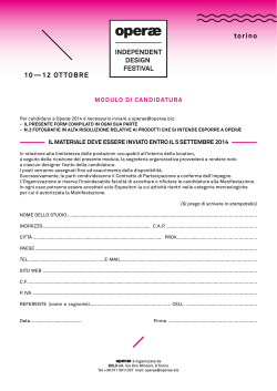 Scarica il modulo di candidatura.