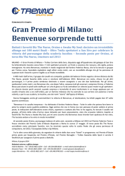 Gran Premio di Milano: Benvenue sorprende tutti
