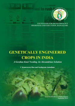 GENETICALLY ENGINEERED CROPS IN INDIA