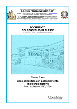 DOCUMENTO DEL CONSIGLIO DI CLASSE Classe 5 BLS Liceo