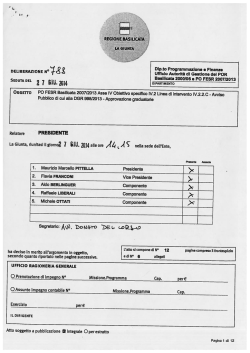 Delibera di Giunta Regionale n. 788 del 27 giugno 2014