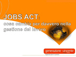ll disegno di legge sul lavoro detto “JOBS ACT”