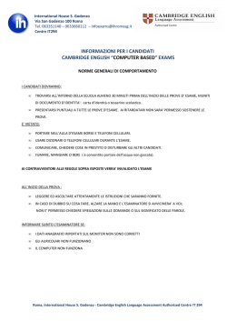 Informazioni per i candidati - Scuola Di Inglese Roma Nord | Corsi
