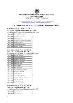 1 CALENDARIO PROVE DI RECUPERO DEBITI, ESAMI