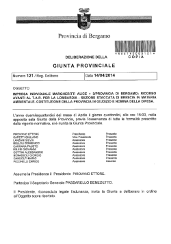 Il lllll - Delibere pubblicate
