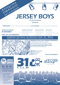 JERSEY BOYS - cinecircolo Andr&eacute; Bazin