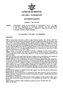 Determina N. 8 del 10-02-2014 VIII Area