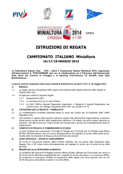 istruzioni di regata - Campionato Italiano Minialtura 2014