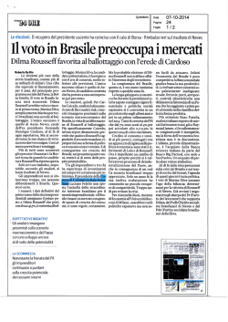 Il voto in Brasile preoccupa i mercati