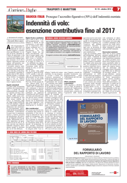 Indennit&agrave; di volo: esenzione contributiva fino al 2017