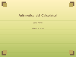 Aritmetica dei Calcolatori