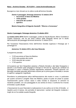 Newsletter del 05.10.2014 - Archivio Roberto Donetta