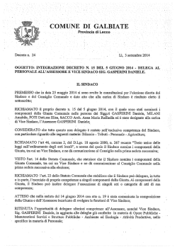 integrazione Decreto n. 15/2014