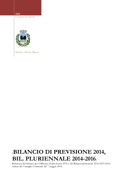 Bilancio di previsione 2014, bil. pluriennale 2014-2016