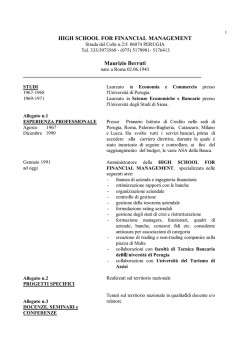 HIGH SCHOOL FOR FINANCIAL MANAGEMENT Maurizio Berruti