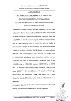 Bilancio straordinario asseverato al 31-08-2014 DISMOV-SIN