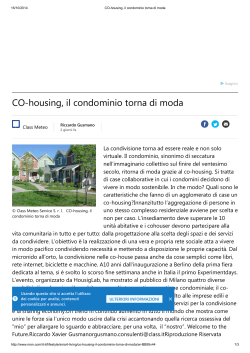 CO-housing, il condominio torna di moda