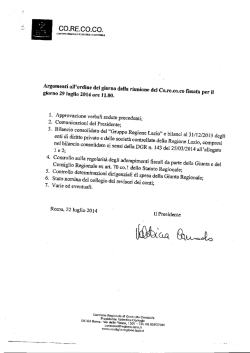 CO.RE.CO.CO. - Consiglio Regionale del Lazio