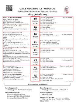 Scarica Calendario liturgico settimanale