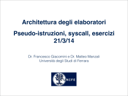 Architettura SPIM 2.key - Università degli Studi di Ferrara