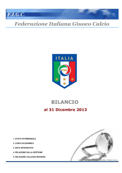 Bilancio FIGC e relativi allegati - Federazione Italiana Giuoco Calcio
