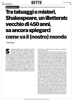 Tra tatuaggi e misteri, Shakespeare, un illetterato vecchio di 450 anni