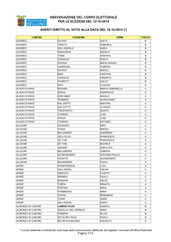 individuazione del corpo elettorale per le elezioni del 12-10