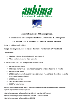 Programma e Iscrizione Masterclass Tromba