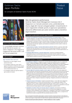 Goldman Sachs Japan Portfolio Product Focus