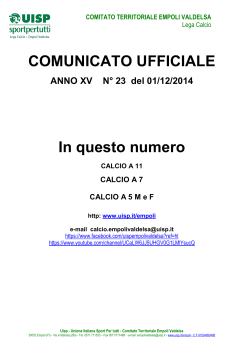 COMUNICATO UFFICIALE NUMERO 23 del 01/12/2014