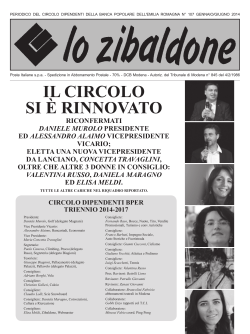 ZIBALDONE N°107.indd - Circolo Dipendenti BPER