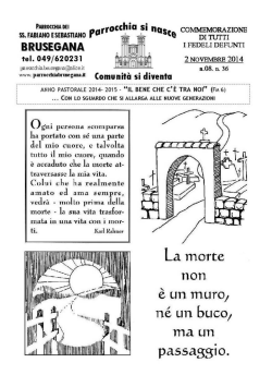 COMMEMORAZIONE DI TUTTI I FEDELI DEFUNTI 2 NOVEMBRE