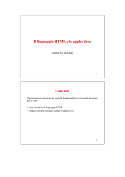 Il linguaggio HTML e le applet Java