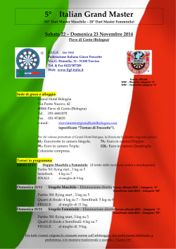 5° Italian Grand Master - FIGF Federazione Italiana Gioco Freccette