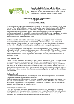 Due giorni di bio-festival alla Versiliana