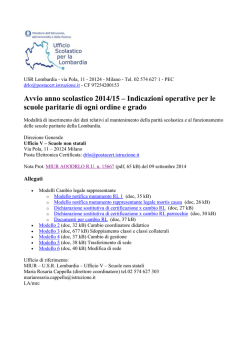 Indicazioni operative avvio a.s. 14/15