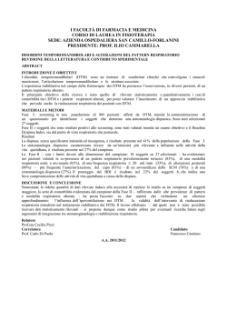 Disordini temporo-mandibolari e alterazioni del pattern respiratorio